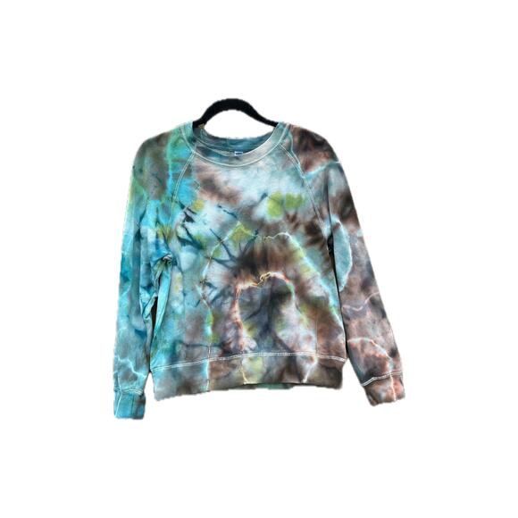 Tie Dye Crewneck Sweater | Women’s Top | Geode Tie - Ice Dye | Upcycled Fashion - Picture 2 of 2